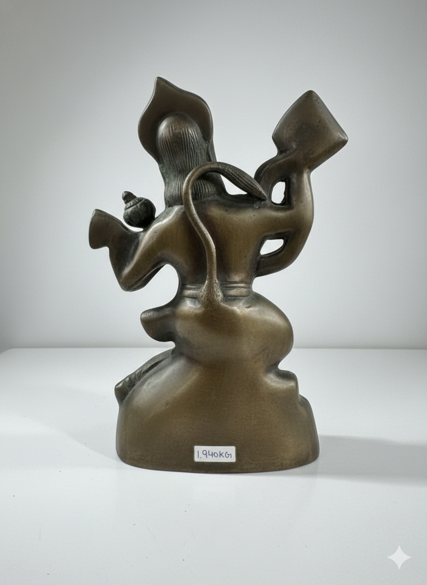 Pure Brass Hanuman Statue with Mountain | Traditional Hindu God Murti for Pooja & Decor