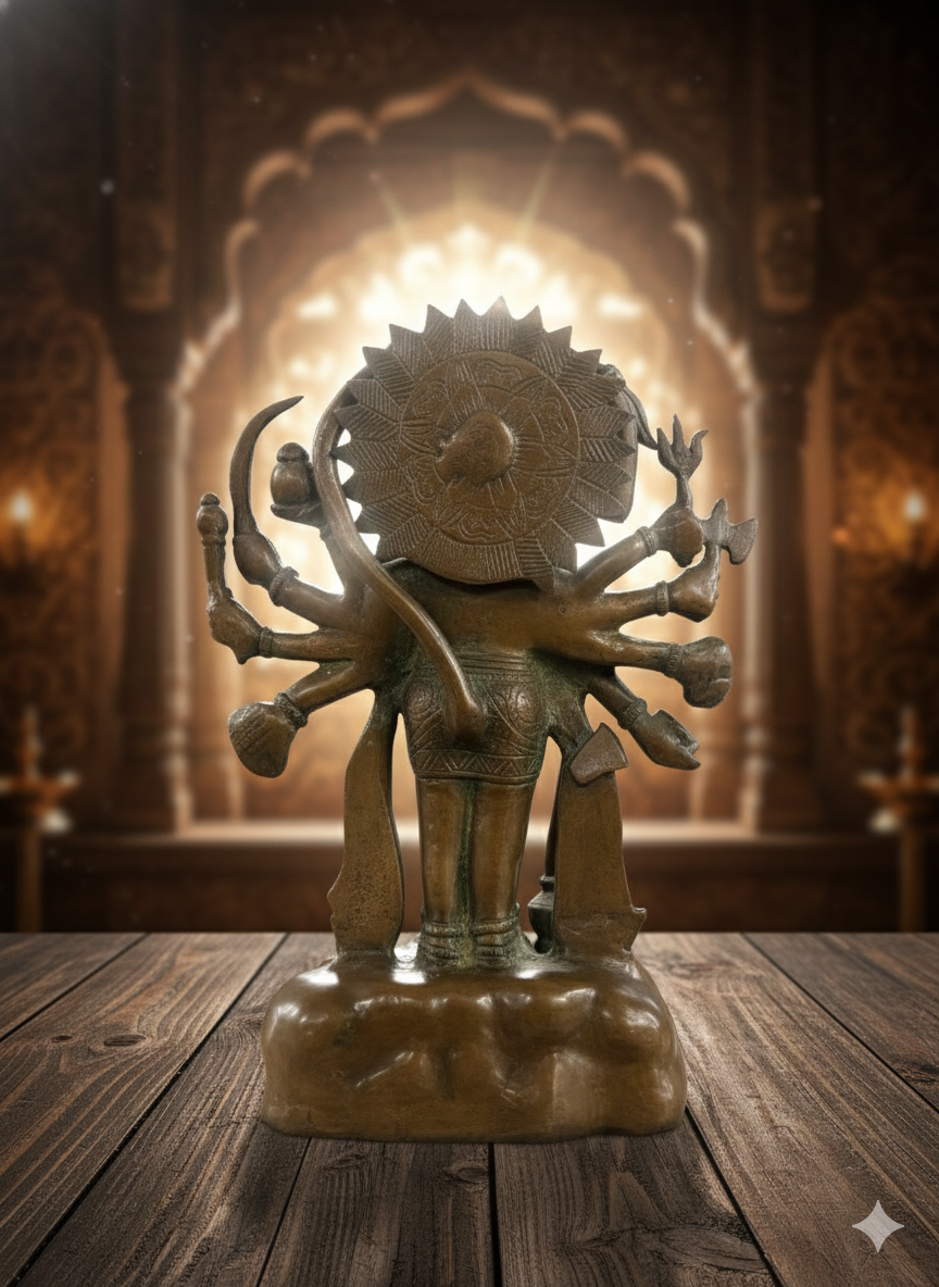 Panchmukhi Hanuman Ji Statue in Brass | Five Face Hanuman Murti for Pooja, Vastu & Decor