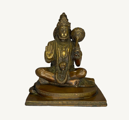 Sitting Hanuman Ji Statue for Home Temple | Premium Brass Idol for Decor