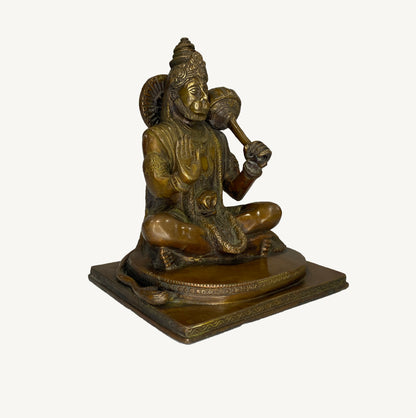 Sitting Hanuman Ji Statue for Home Temple | Premium Brass Idol for Decor