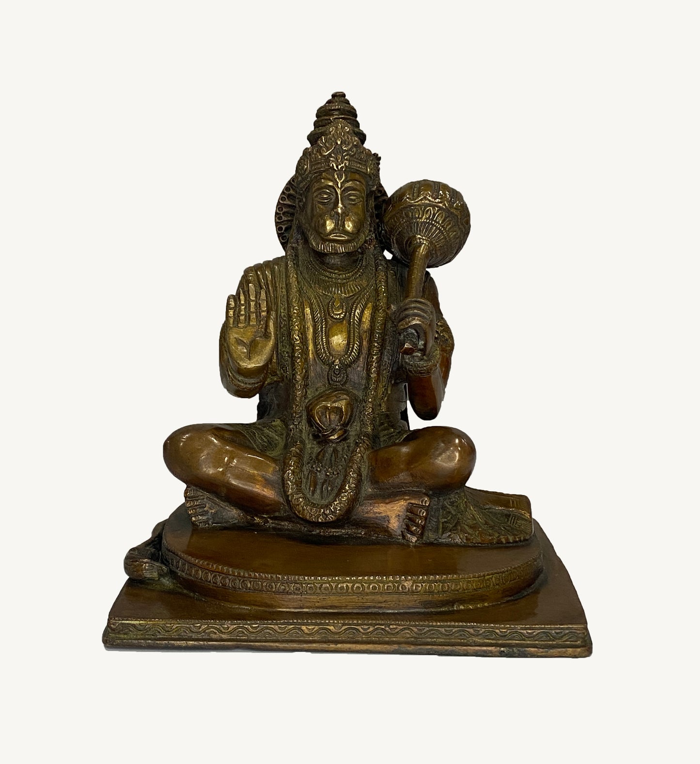 Sitting Hanuman Ji Statue for Home Temple | Premium Brass Idol for Decor