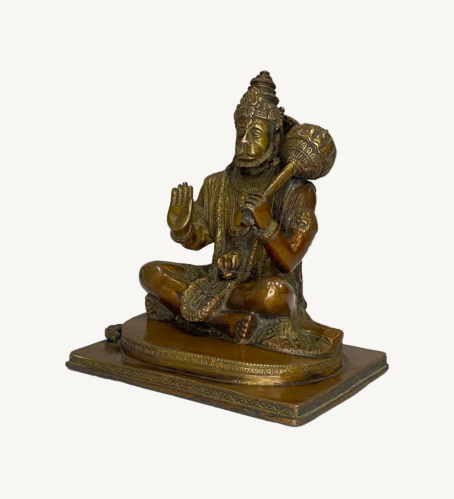 Sitting Hanuman Ji Statue for Home Temple | Premium Brass Idol for Decor