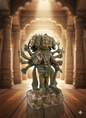 Panchmukhi Hanuman Ji Statue in Brass | Five Face Hanuman Murti for Pooja, Vastu & Decor