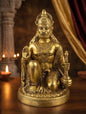 Blessing Hanuman Ji Statue in Brass | Divine Bajrangbali Murti for Pooja & Spiritual Decor