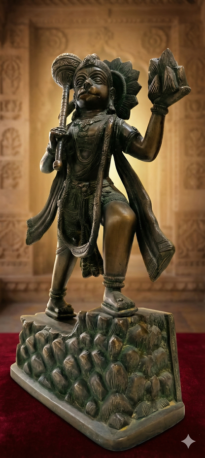 Pawan Putra Hanuman with Sanjeevani Buti Mountain – Decorative Showpiece for Living Room