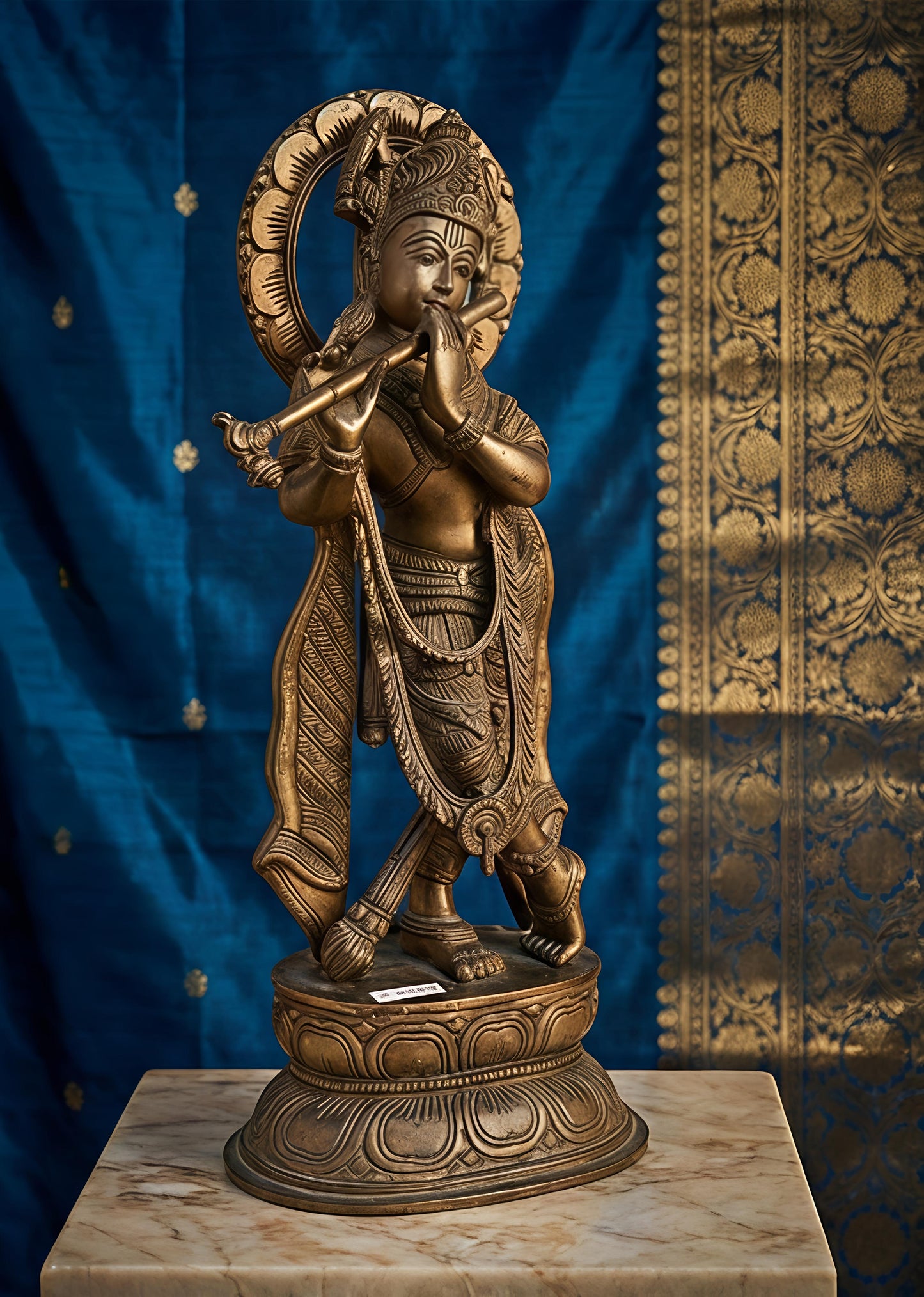 Premium Brass Metal Krishna Statue for Home & Temple Decor | Krishna Murti Idol – Perfect for Gifting & Spiritual Decor