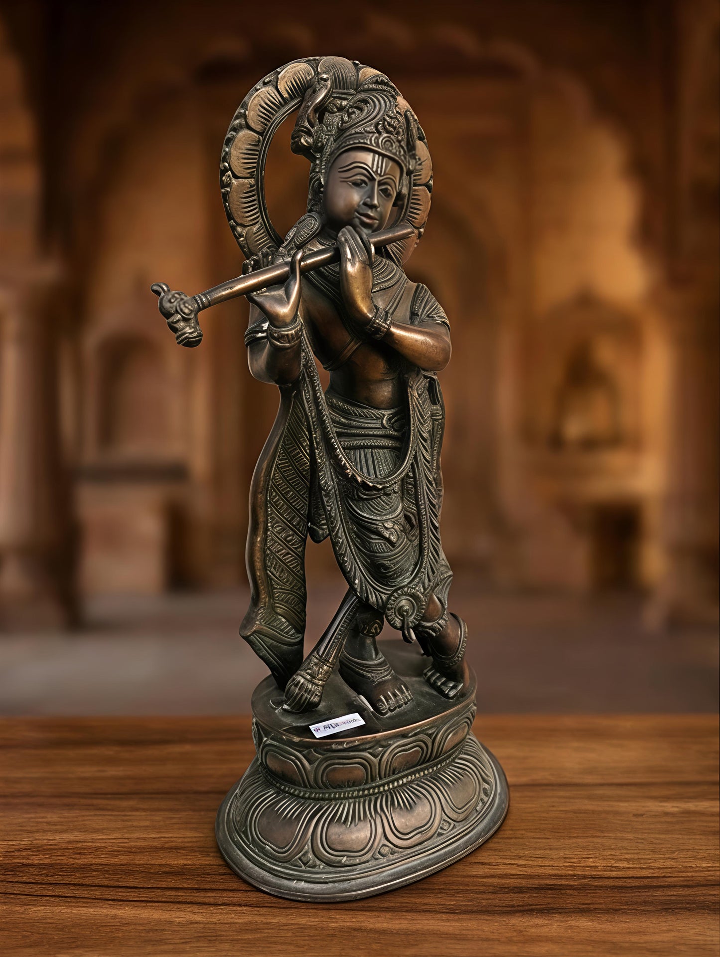 Antique Finish Brass Lord Krishna Statue for Pooja Room | Divine Home Decoration Murti Idol