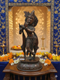 Antique Finish Brass Krishna Statue Standing – Traditional Indian God Idol for Mandir, Vastu, & Spiritual Gifts