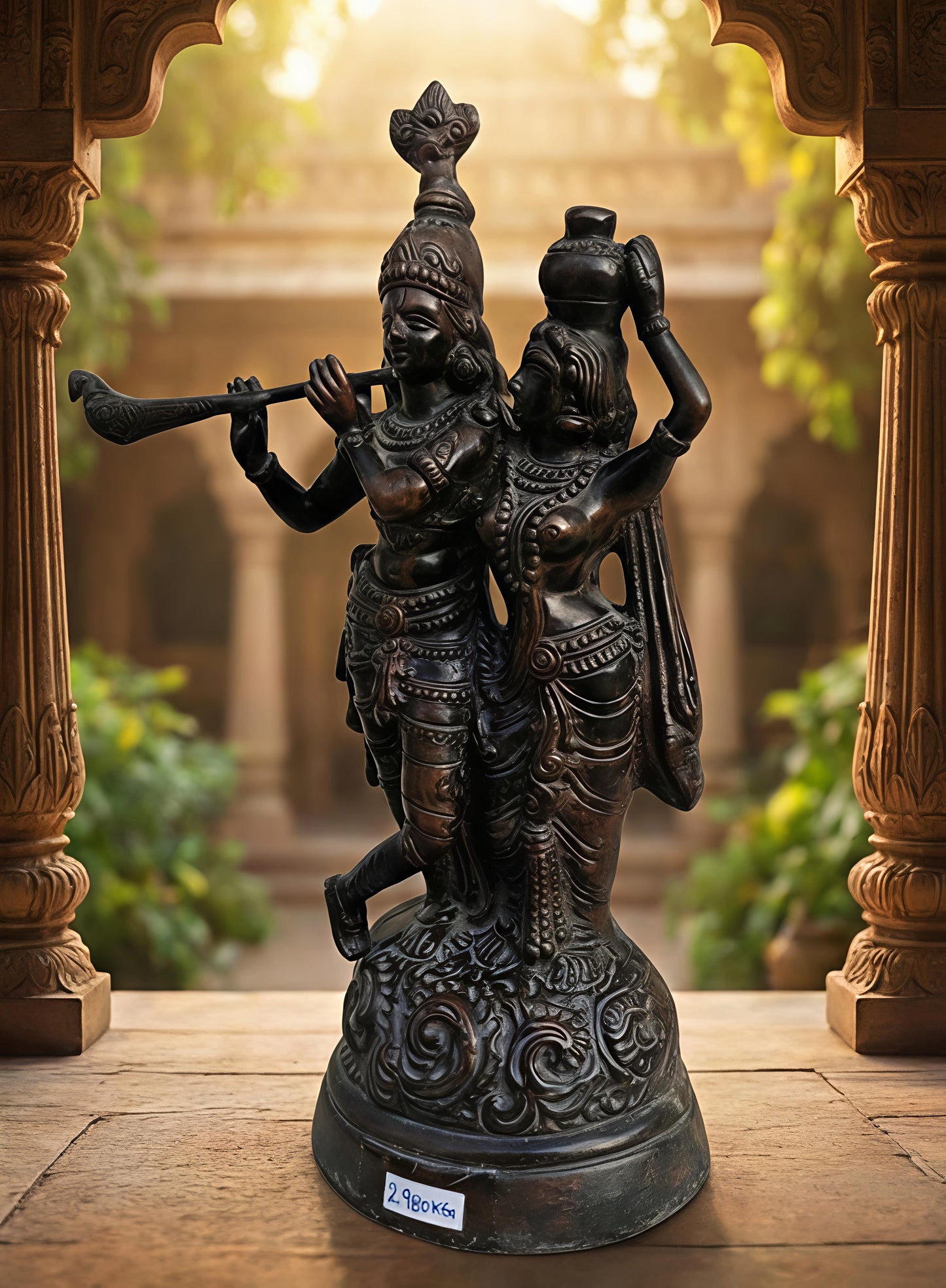 Radha Krishna Brass Statue for Home Temple & Decoration | Handcrafted Radha Krishna Idol for Puja & Gifting