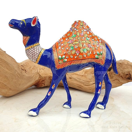 Meenakari Camel Metal Made Hand Painted Showpiece
