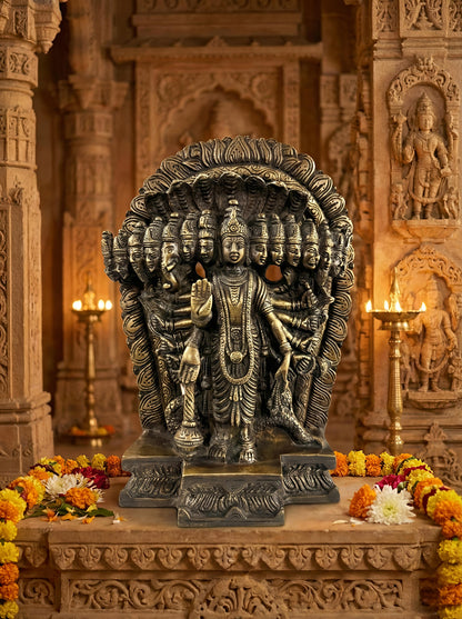 Premium Brass Narayana Vishvarupa Statue | Multiface Divine Murti for Positive Energy & Vastu