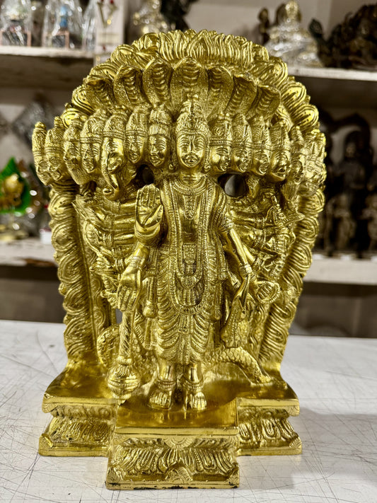 Brass Vishvarupa Statue – Lord Vishnu Narayana Universal Form Idol | Hindu God Murti for Home Temple & Decor