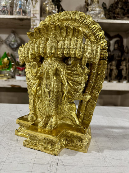 Brass Vishvarupa Statue – Lord Vishnu Narayana Universal Form Idol | Hindu God Murti for Home Temple & Decor